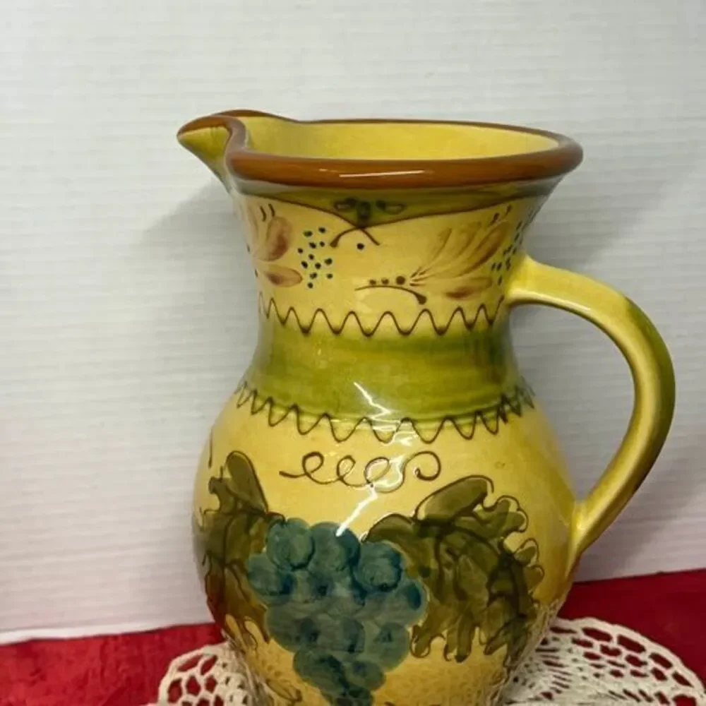 Hand-Painted Ceramic Grape Pitcher 10.5” Harry and David